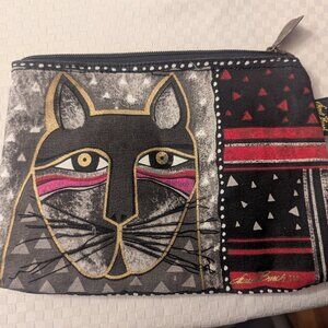 Laurel Burch Cat Sun & Sand Cosmetic Bag with Kitty Zipper Pull